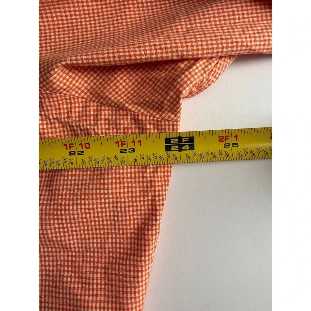 Polo Ralph Lauren Regent Classic Fit Orange Gingham Cotton Shirt Mens 15.5 32/33